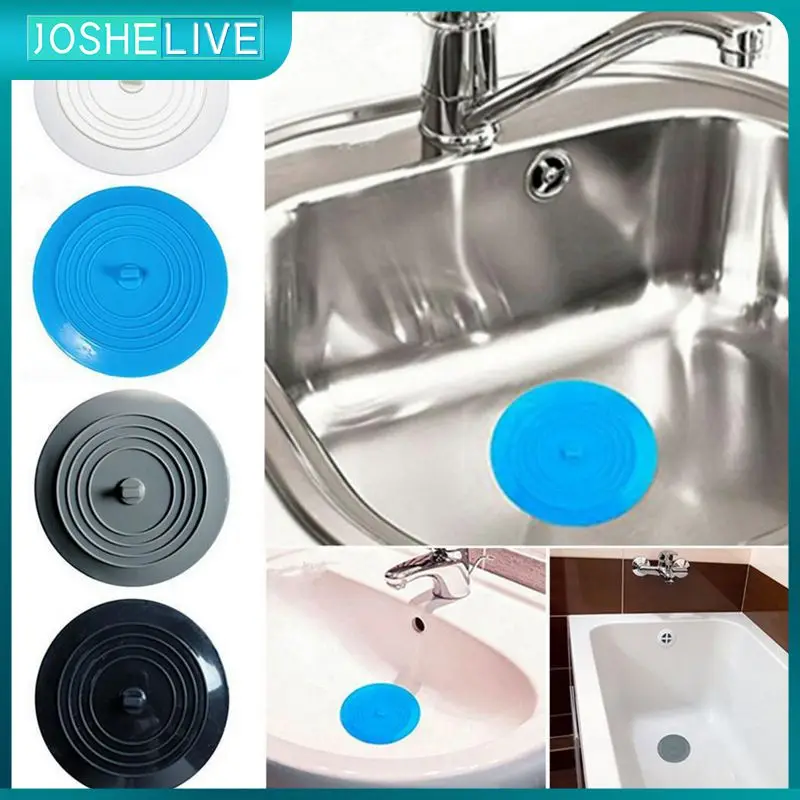 

Household Leakage-proof Drain Cover Silicone Drain Stopper Insect-proof Thick Tub Flat Plug Stopper For Sewer Pipe Sink 15cm Hot