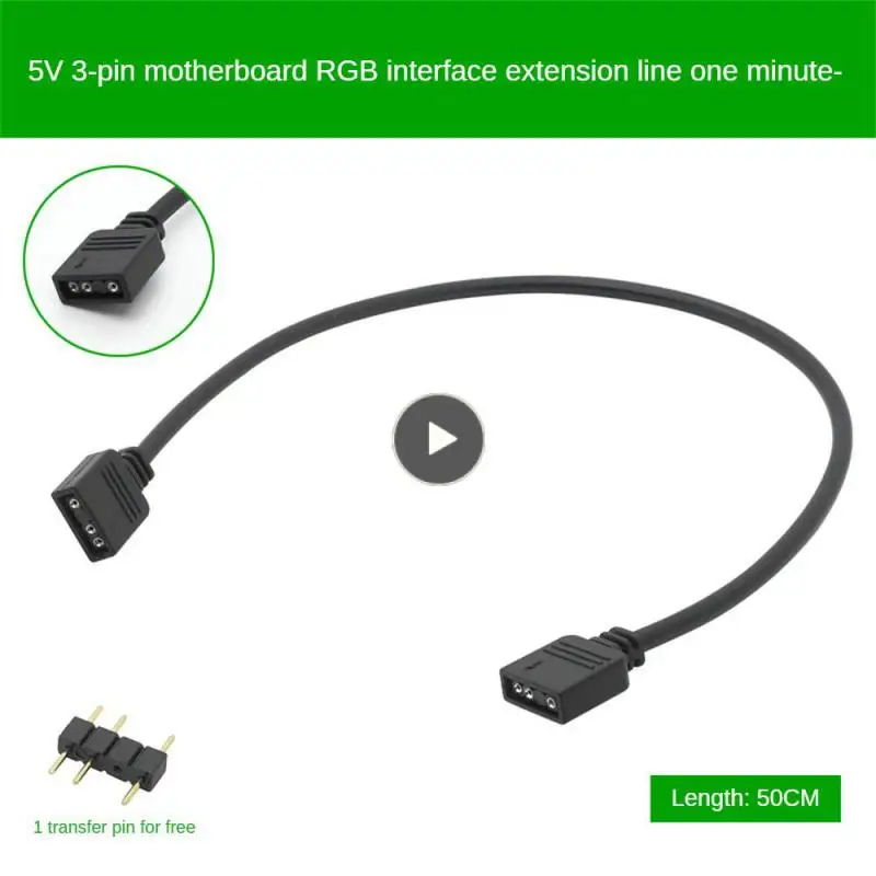 

Computer Hardware Cable Extension Cord Durable Pvc Environmental Protection Splitter 30cm Stable Power Supply Transmission Cable