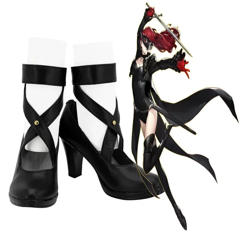 Фото Аниме Royal Yoshizawa Kasumi Косплей Костюм Phantom Thief Униформа Костюм Боди и Маска Фиолетовый Парик Головной Убор Для Женщин Вечеринка №5