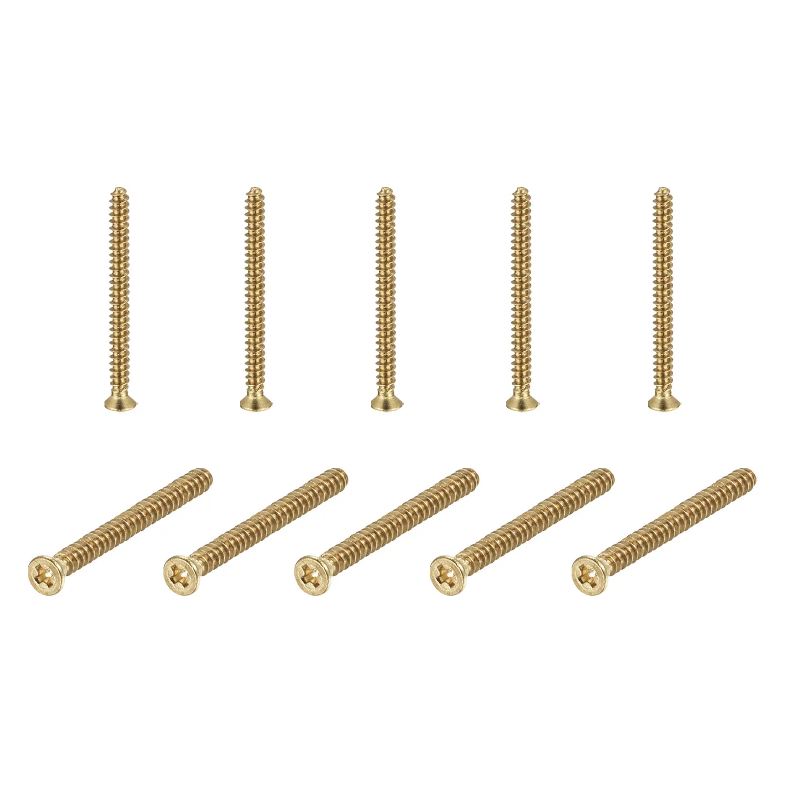 

Uxcell 20Pcs Brass Wood Screws M4x45mm Phillips Flat Head Self Tapping Connector for Door Cabinet Wooden Furniture