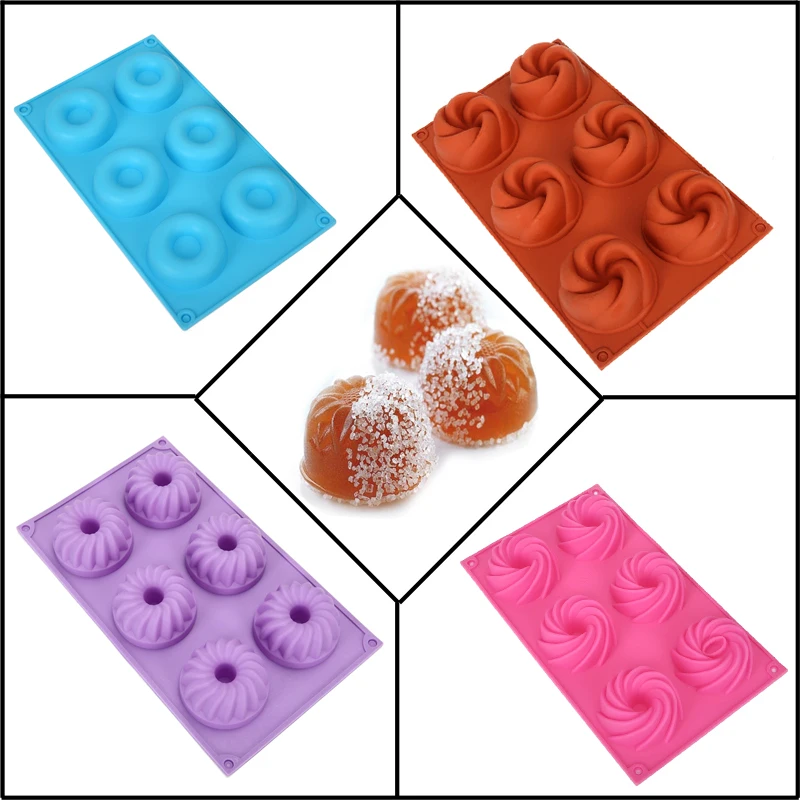 

6 Cavity Silicone Cake Mold 3D Cake Jelly Pudding Dome Mousse Moulds 4Pcs/Pack Baking Pan for Making Chocolate Cupcake