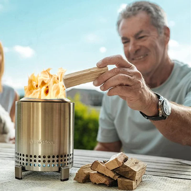 

New Desktop Fire Pit With Stand Low Smoke Mini Portable Fireplace For Table Outdoor Camping Wood Pellet Stove With Travel Bag