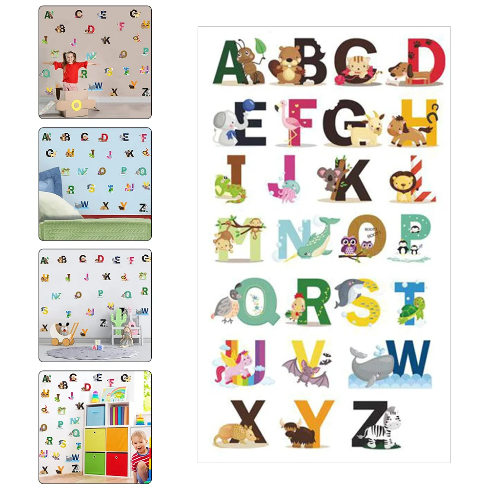 

Cartoon Animal Alphabet Wall Decal Sticker Nursery Ornament Home Supplies
