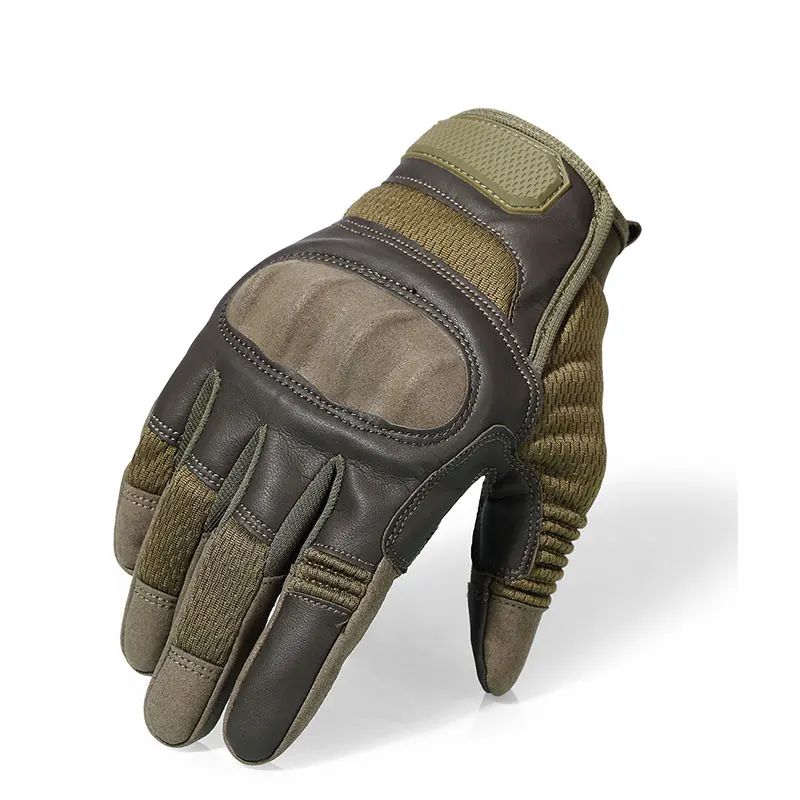 

Перчатки мужские с пальцами, тактические кожаные боевые митенки со вставкой, в стиле милитари, для страйкбола, для сенсорных экранов, с защи...