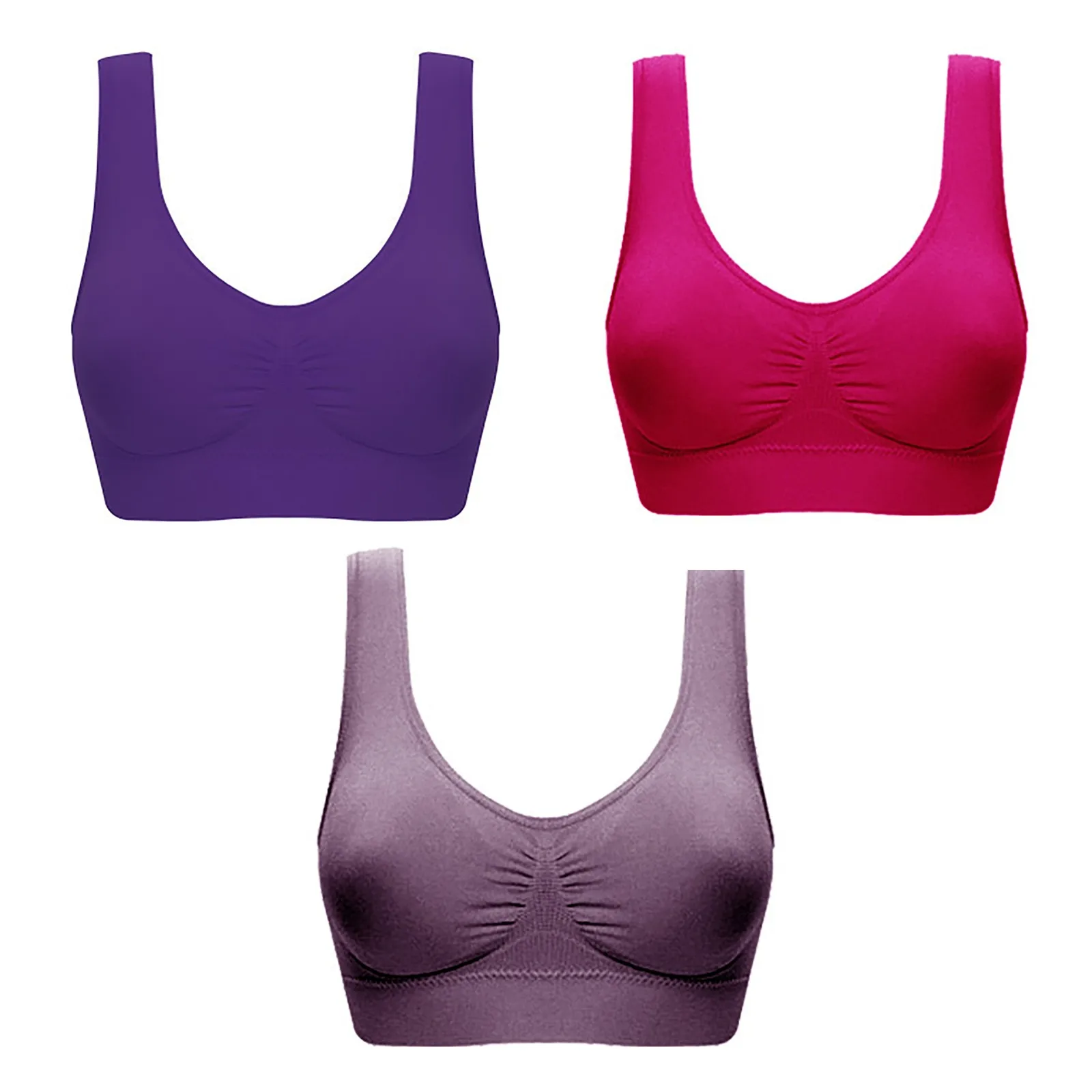 

3pcs Women's Bra Tube Top Crop Top Female Seamless Back Outdoor Sports Underwear Bra For Women Cotton Female Bra Tops Brassiere