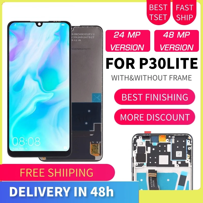 

ЖК-дисплей для Huawei P30 Lite дисплей сенсорный экран в сборе с рамкой для Huawei P30 lite NOVA 4E ЖК-замена MAR-LX1 LX2 AL01