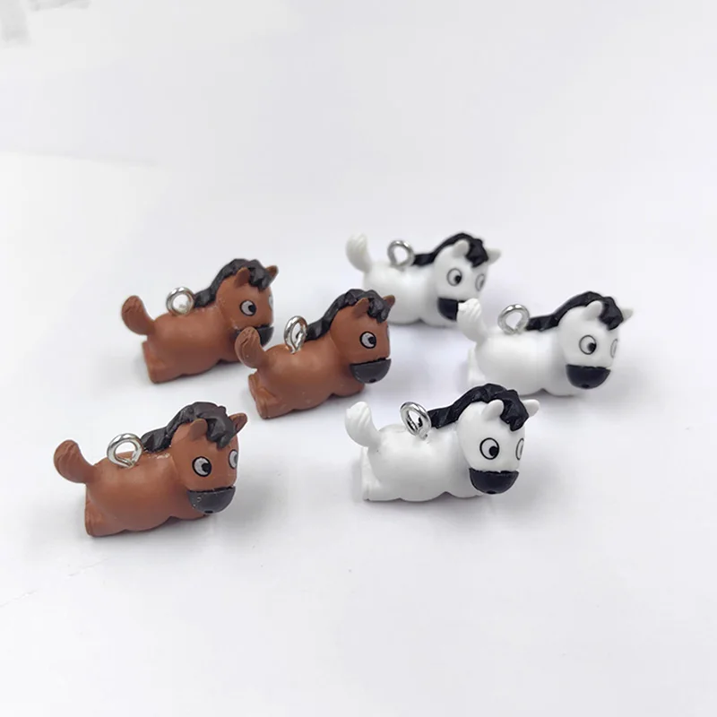 

10pcs Cute Brown Small Horse Charms for Jewelry Making Lovely Animals Pendants Flat back Diy Earring Keychain Finding C1390