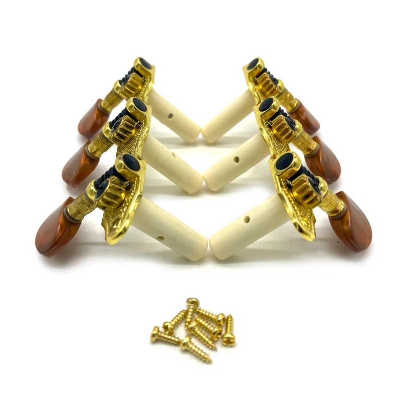 

6Pcs Guitar Tuning Pegs (3L+3R Handed) 1:18 Ratio Guitar Tuners Electric or Acoustic Guitar Machine Heads Replacements