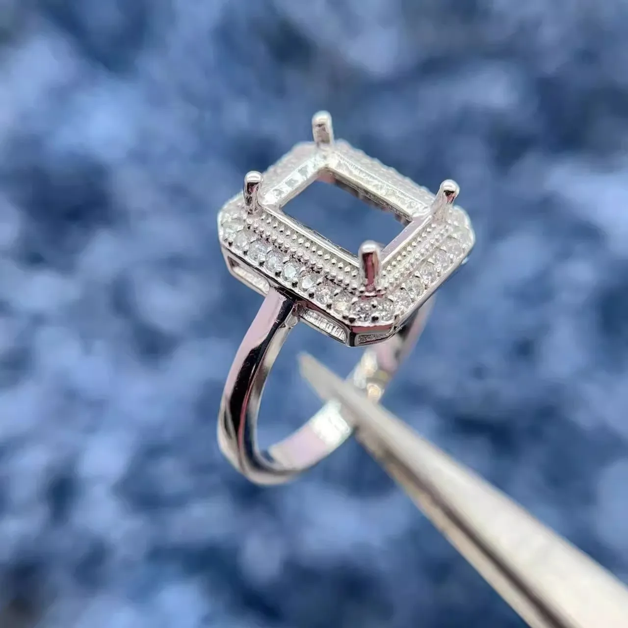 MeiBaPJ инкрустация 5*7/6*8/7*9 мм квадратный камень S925 Стерлинговое Серебро DIY пустой