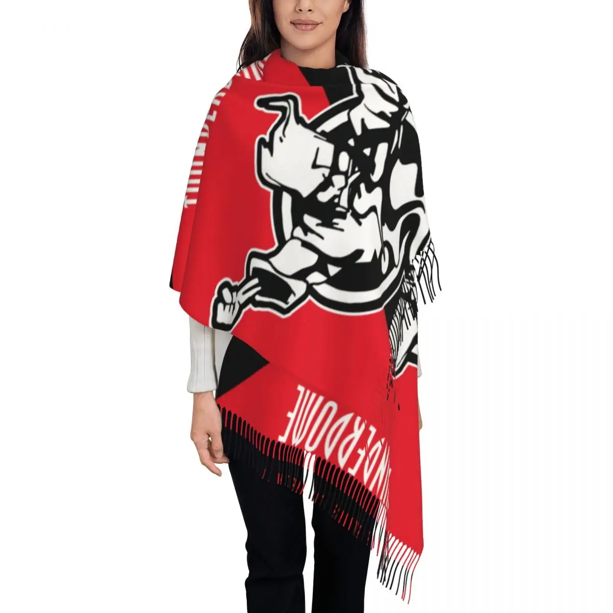 

Thunderdome хардкор габбер шарф для женщин Длинная зимняя теплая шаль с кисточками унисекс шарфы для музыкального фестиваля