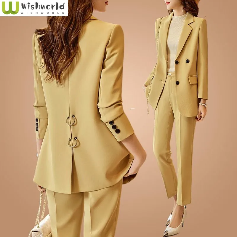 Professional Suit Set for Women 2023 Spring and Autumn Fashion Korean Edition Light Mature Style Goddess Casual Two Piece Set