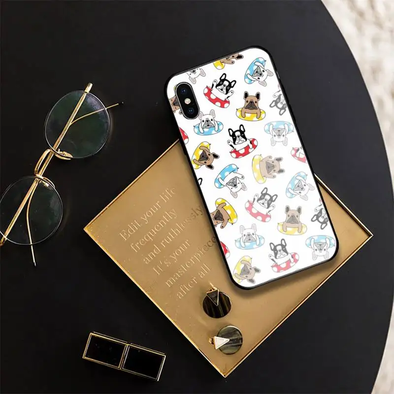 Cute Cartoon Bulldog Phone Case For Iphone 7 8 Plus X Xr Xs 11 12 13 14 Se2020 Mini Promax Tempered Glass Fundas images - 6