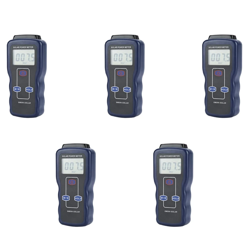 

5X Solar Power Meter Light Meter Solar Radiation Tester Optical Solar Research Glass Light Intensity Data Hold SM206