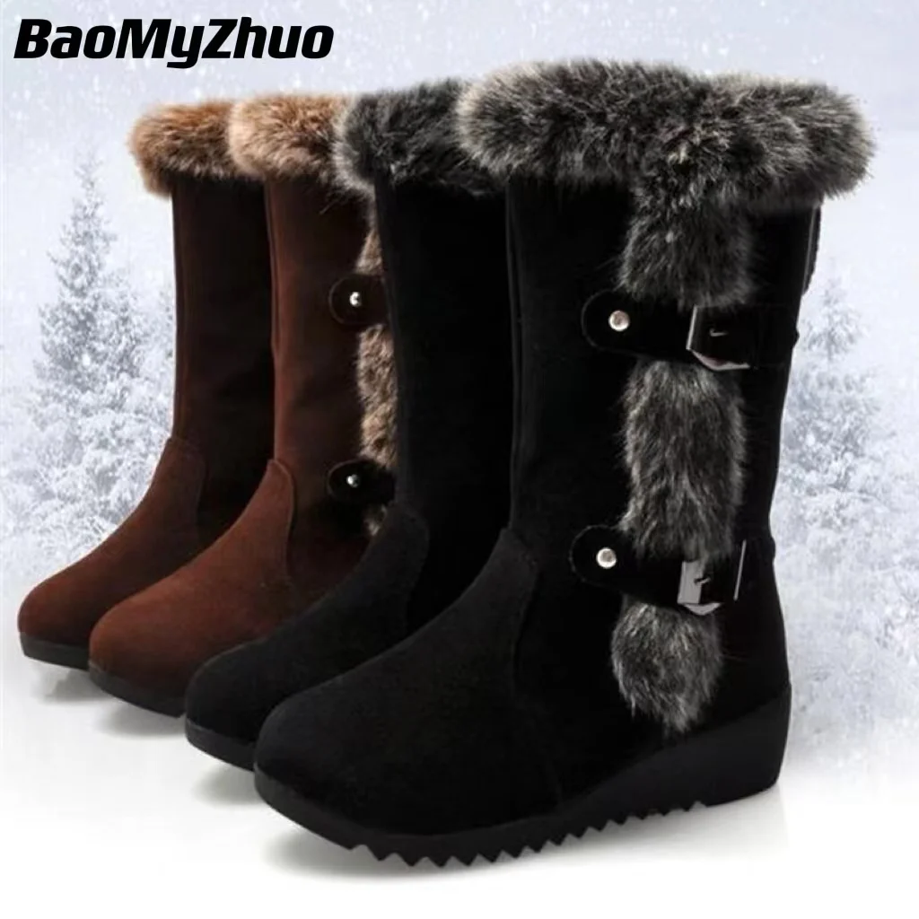 

2022 Women Boots Waterproof Winter Shoes Women Snow Boots Platform Keep Warm Ankle Winter Boots With Thick Fur Heels Botas Mujer