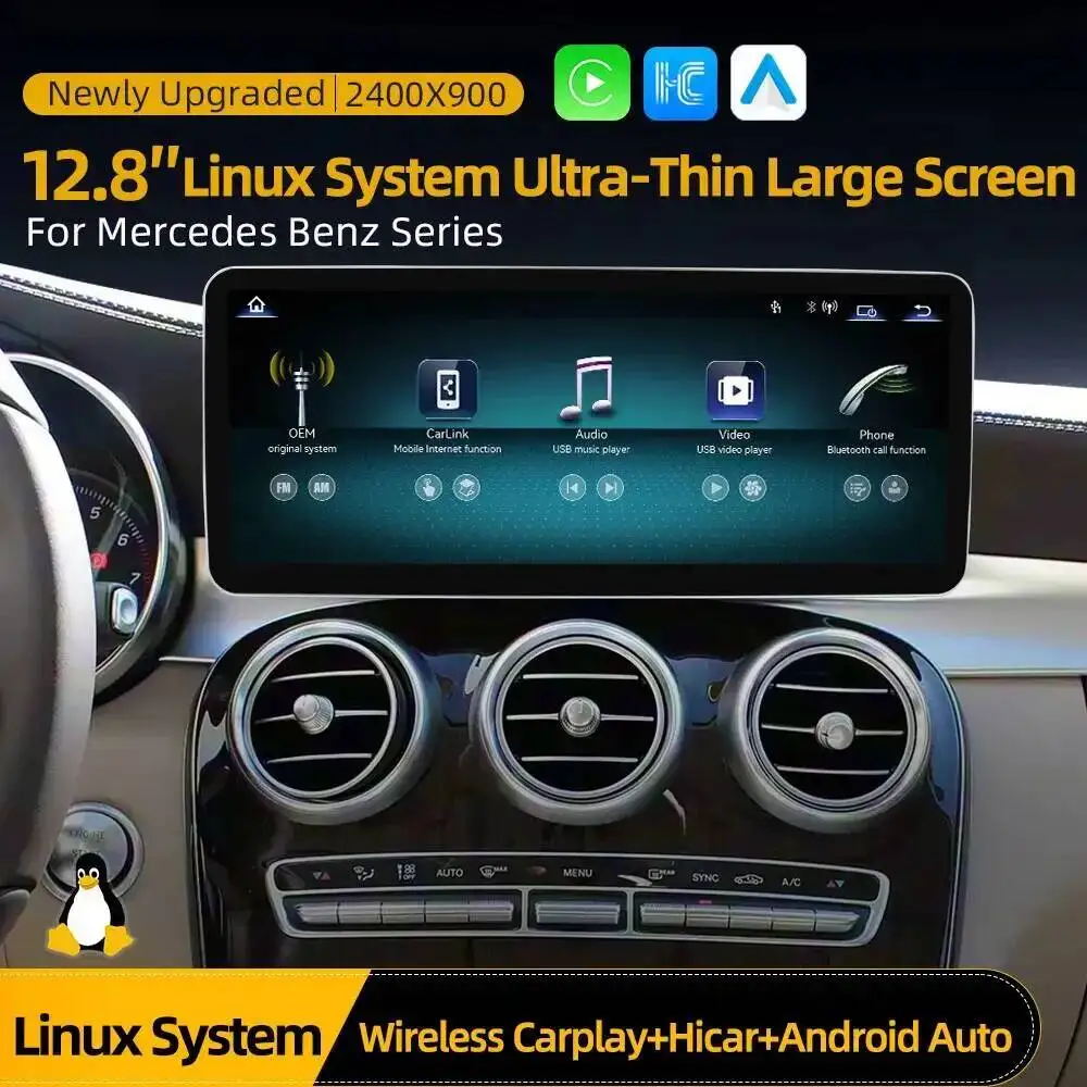 Фото 12,3-дюймовая автомагнитола с CarPlay и Android Auto, Linux-система, GPS, мультимедийный видеоплеер для Mercedes Benz B-класса W246 NTG5 NTG5.1 №2