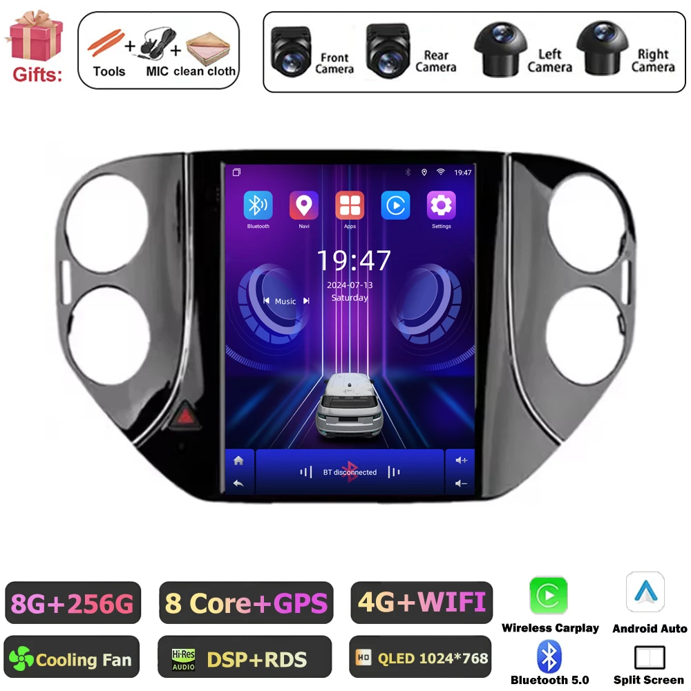 

Android 16 авто для Volkswagen Tiguan 1 NF 2007 2008 2009 2010-2016 Автомобильный радиоприемник GPS Стерео Беспроводной Carplay Инструменты BT DSP 9,7 дюйма