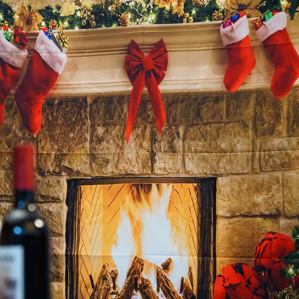 

Рождественский фон 2022 года, гобелен, Рождественский камин, баннер, фотографии для гостиной, фон для украшения спальни, комнаты, дома O0W2