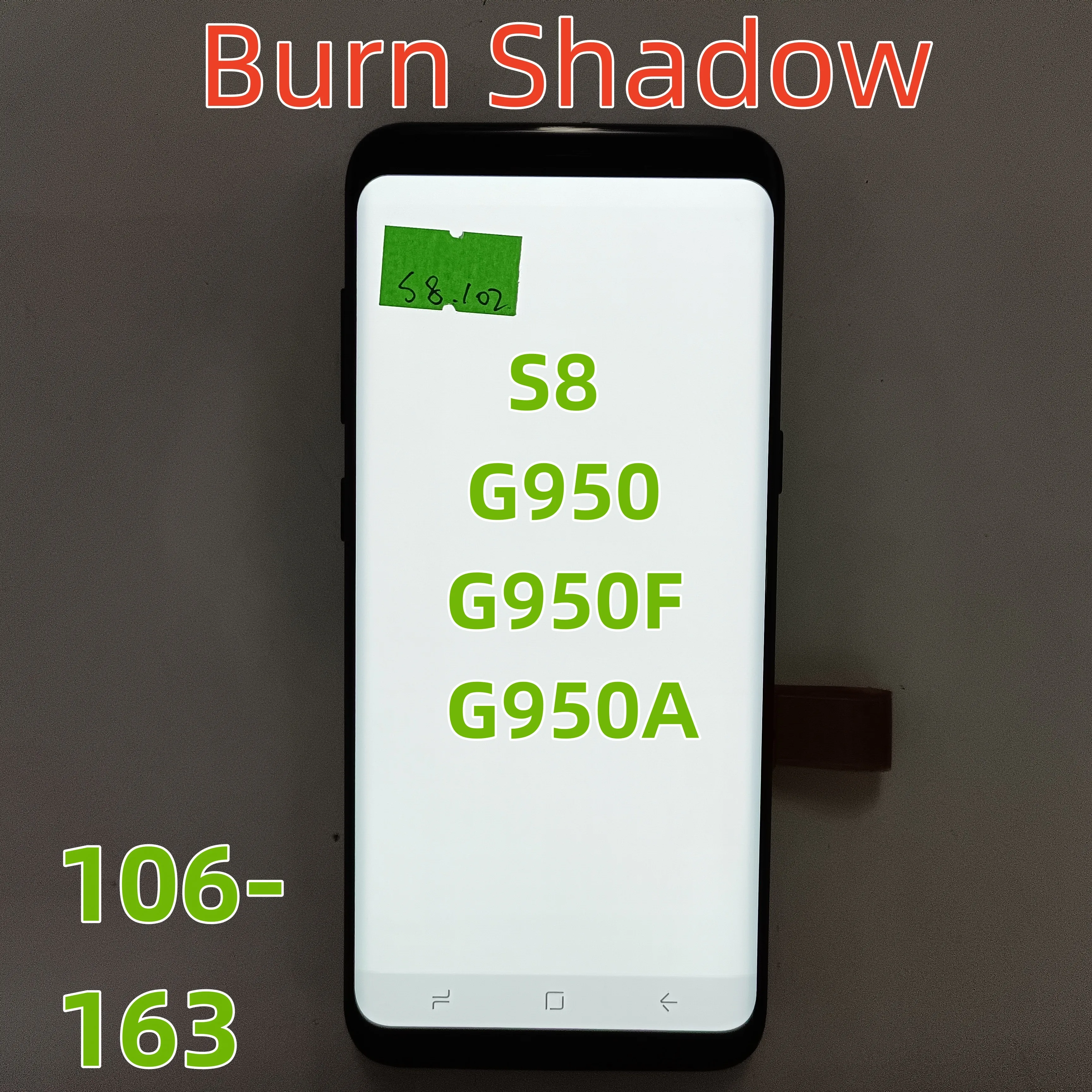 Original For Samsung Galaxy S8 LCD DisplaySM-G950FD G950A G950U G950F Touch Screen Digitizer Panel Assembly With Burn shadow