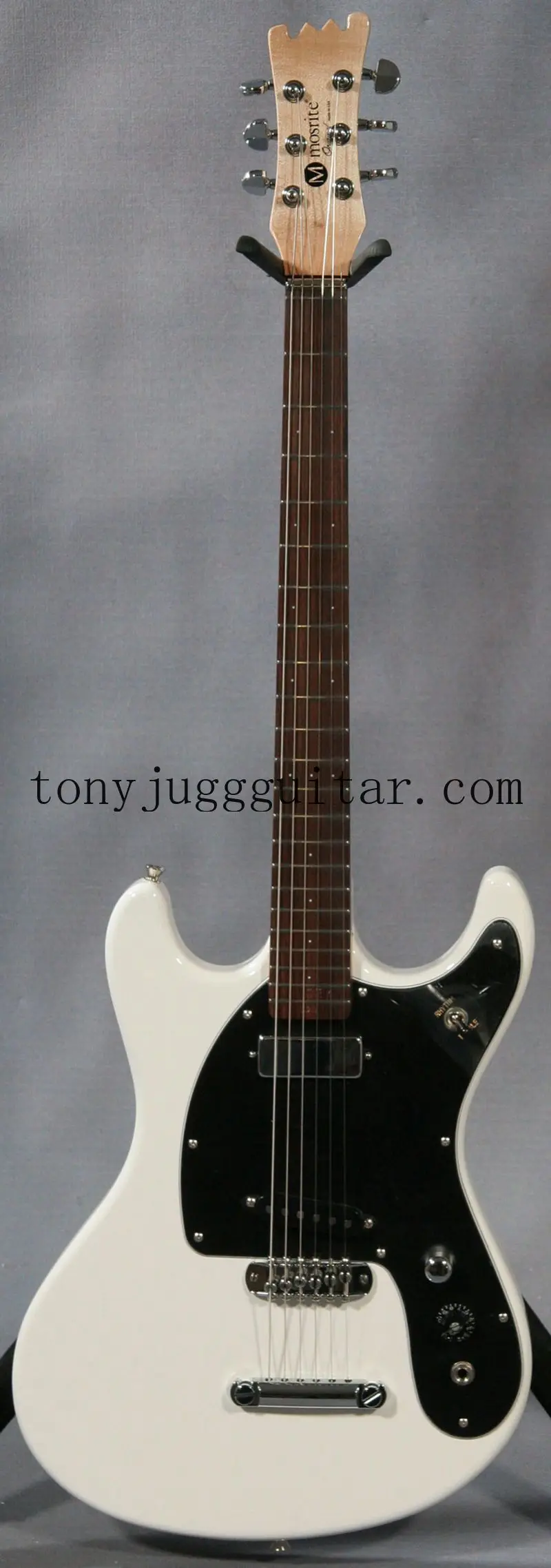 

Ventures Johnny Ramone Mosrite Mark II Deluxe White Electric Guitar Tune-A-Matic & Stop Tailpiece, Mini Humbucker Neck Pickup