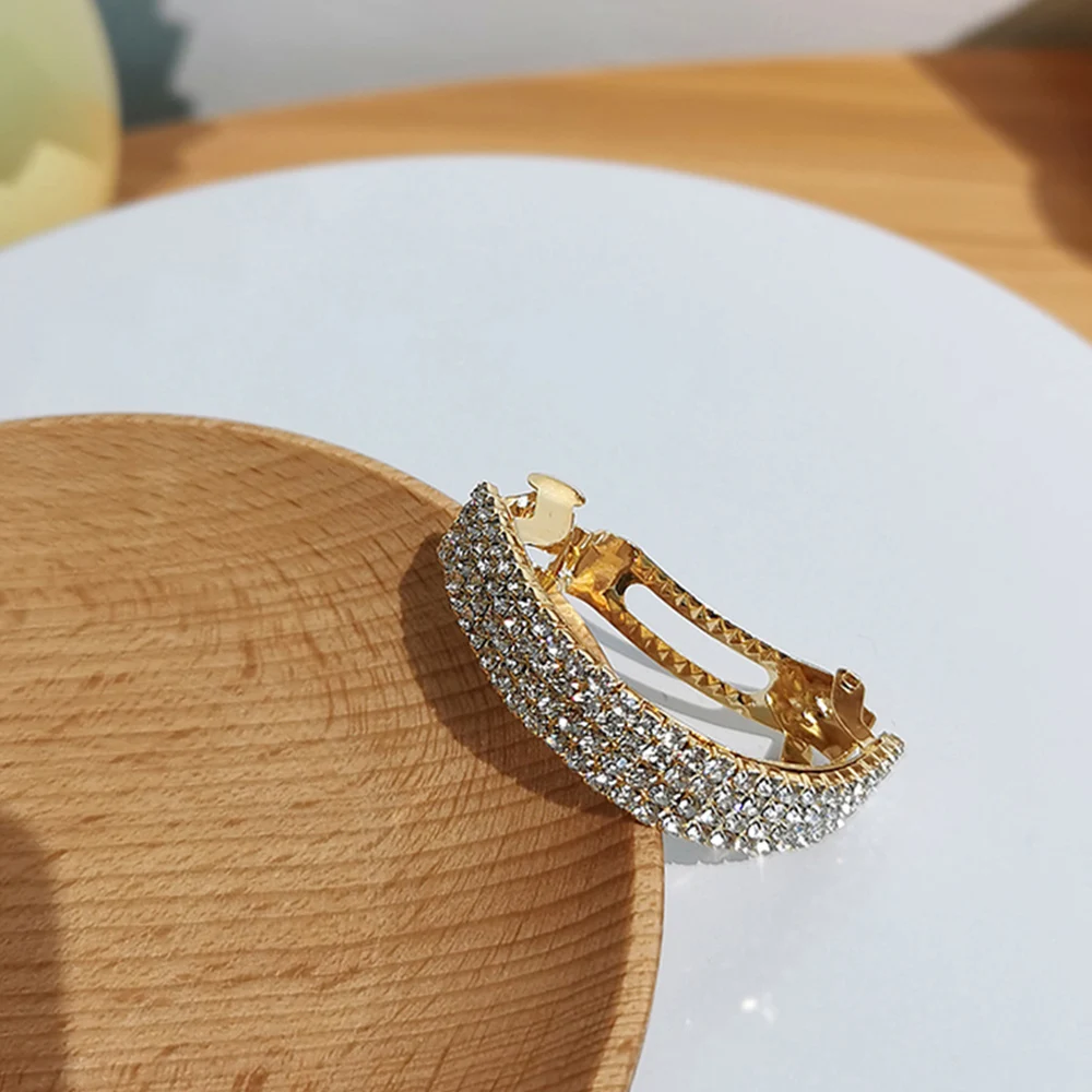 kryształowa sprężyna klip klamra ze skrzypu końskiego niski klips do kucyka metalowa spinka włosów strasami moda damska akcesoria pazurów