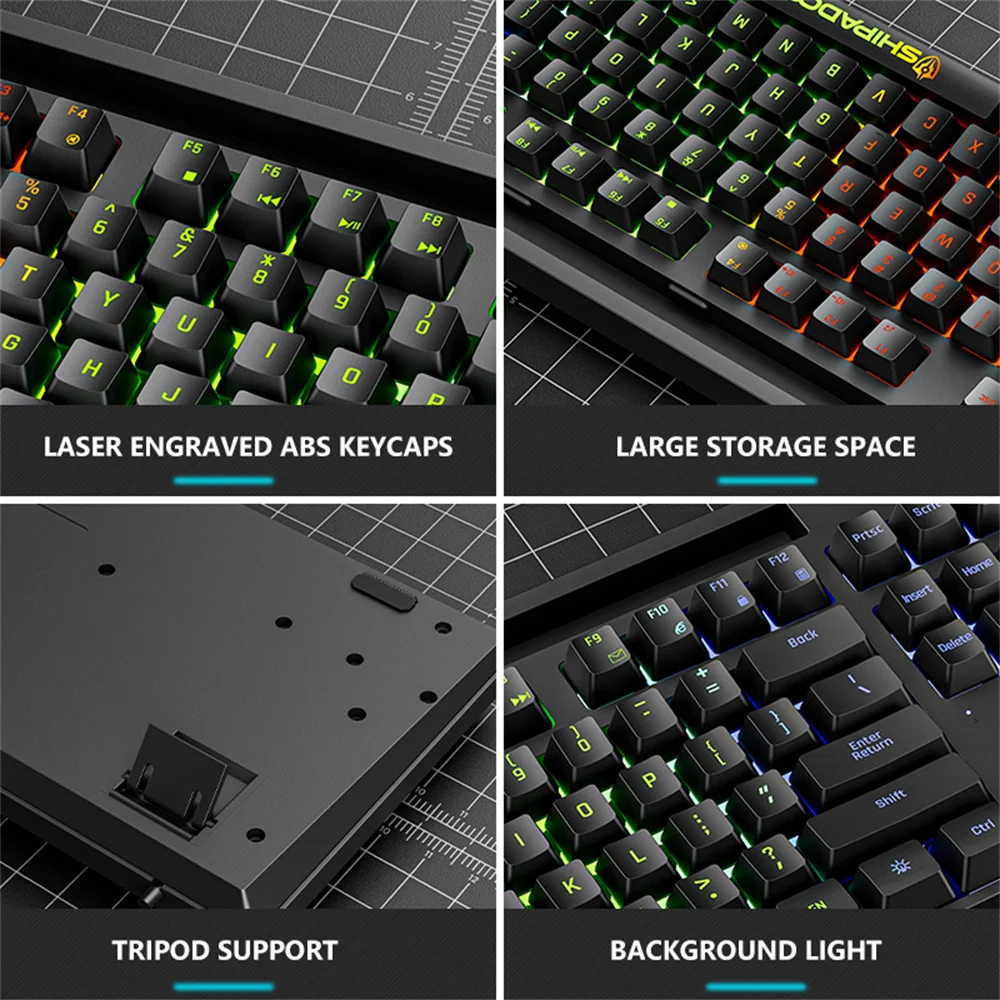 

Luminous Kyboard Backlight Usb Universal Mini Keyboard Ergonomics Keyboards Pc Accessories 87 Keys Ergonomic Mechanical Feel