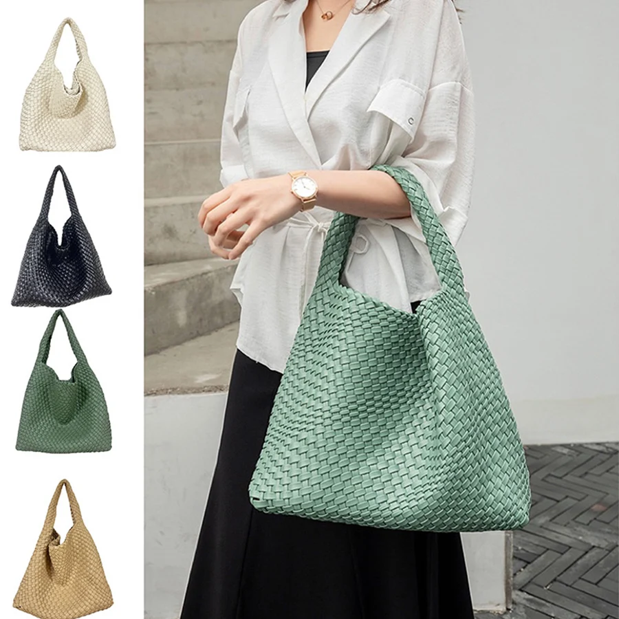 

Fashion Luxury Handmade Woven Hobo Handbags and Purses for Women Large Tote Ladies Soft Leather Designer Shoulder Bucket Bag Sac