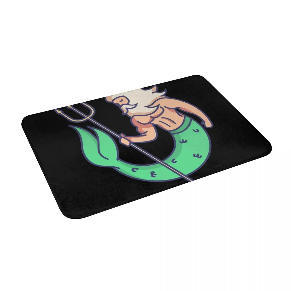 

Poseidon Greek Mythology Bath Door Floor Mat Rug Carpet Entrance Living Room Home Kitchen Doormat Bedroom Water Oil Proof Porch