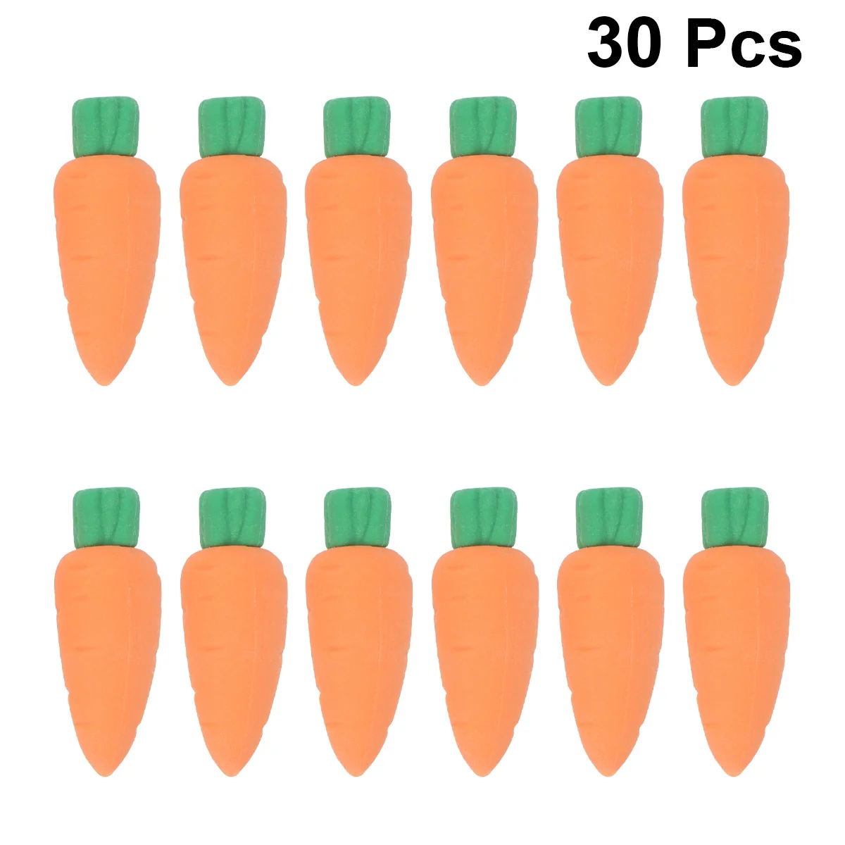 

30pcs Novelty Carrot Shape Pencil Eraser Creative Stationery Office School Supplies Gift for Kids Students