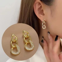 koudoun blingbling christmas jewelry ladies eegant zircon chain stud earring crystal stud earrings for women wedding gift