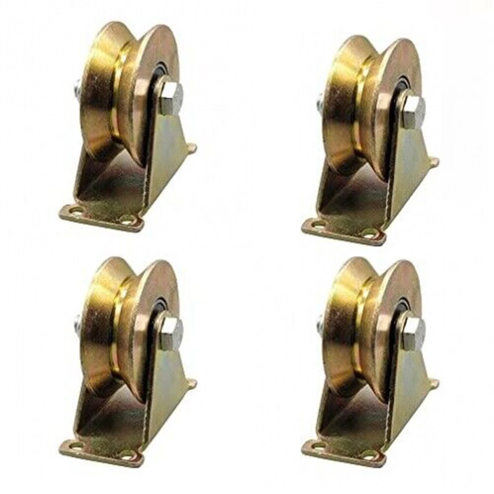 

4 PCS V-shaped Pulley Thickened Plating Color Track Wheel Sliding Door Bearing Rollers Home Hardware Home Improvement