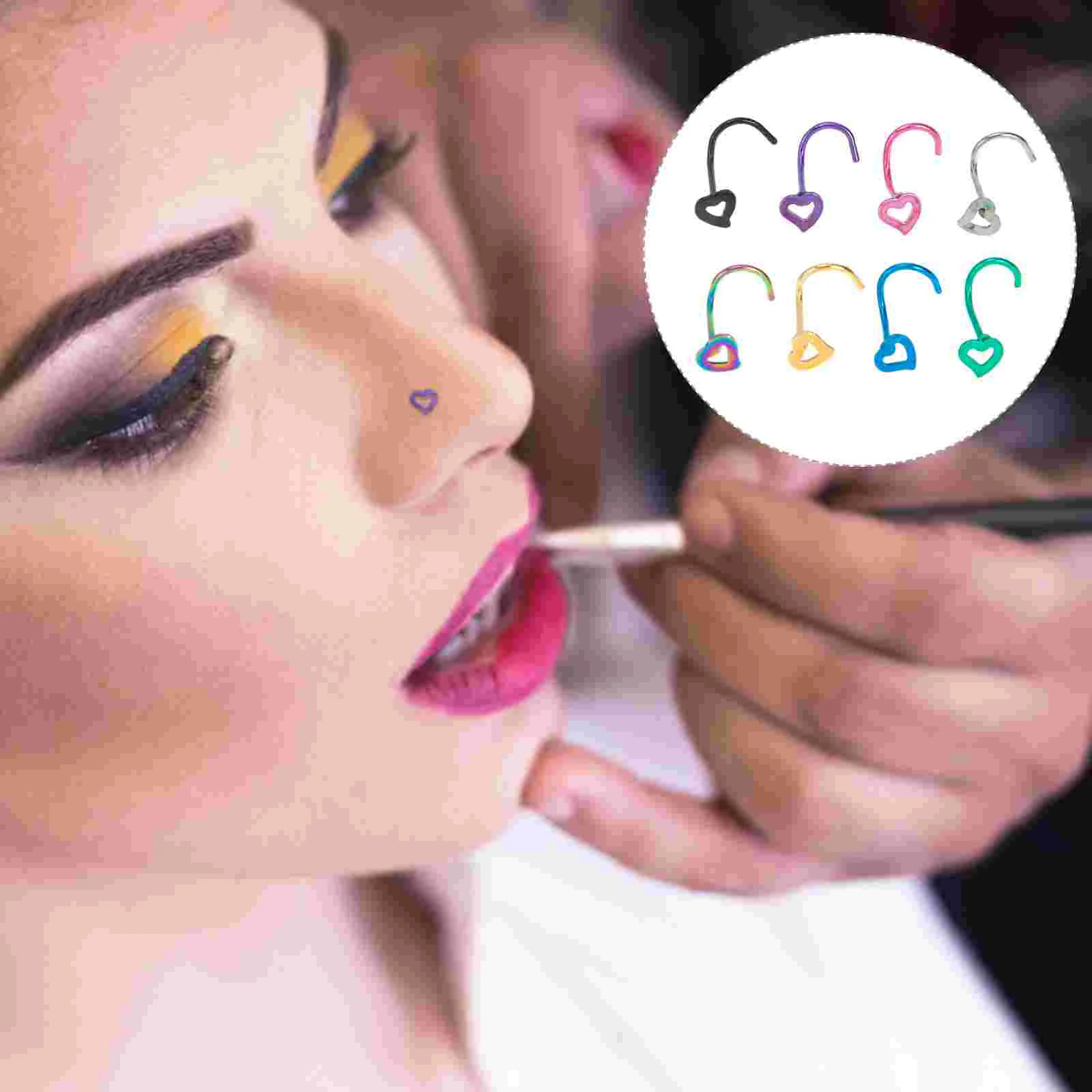 

Nose Ring Rings Studsstud Jewelry Heart Screw Belly Barbell Navel Tongue Piercingsshaped Forbutton Cuffs Hoop Body Hoops