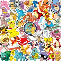 50 pokemon pikachu graffiti cute cartoon childrens toy skateboard water cup notebook waterproof decorative sticker gift