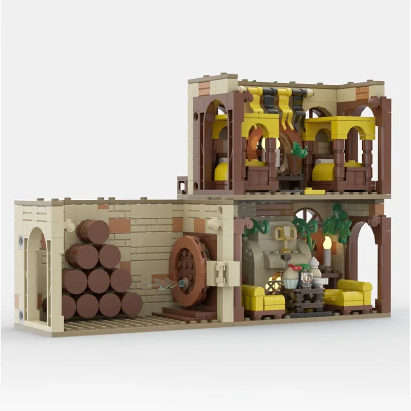 Фото Модель строительного блока из фильма Moc, технология общественного отдыха Hufflepuff, модульный подарок из строительных блоков, детская игрушка, набор «сделай сам», сборка №2