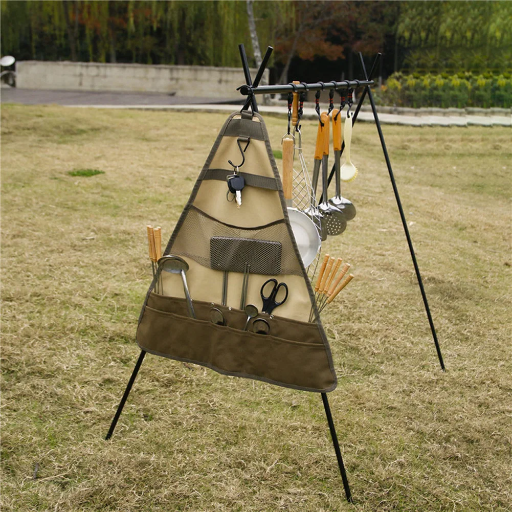 

Case Camping Tableware Storage Bag Army Green Hanging Bag High-quality Materials Outdoor Camping Tableware Storage