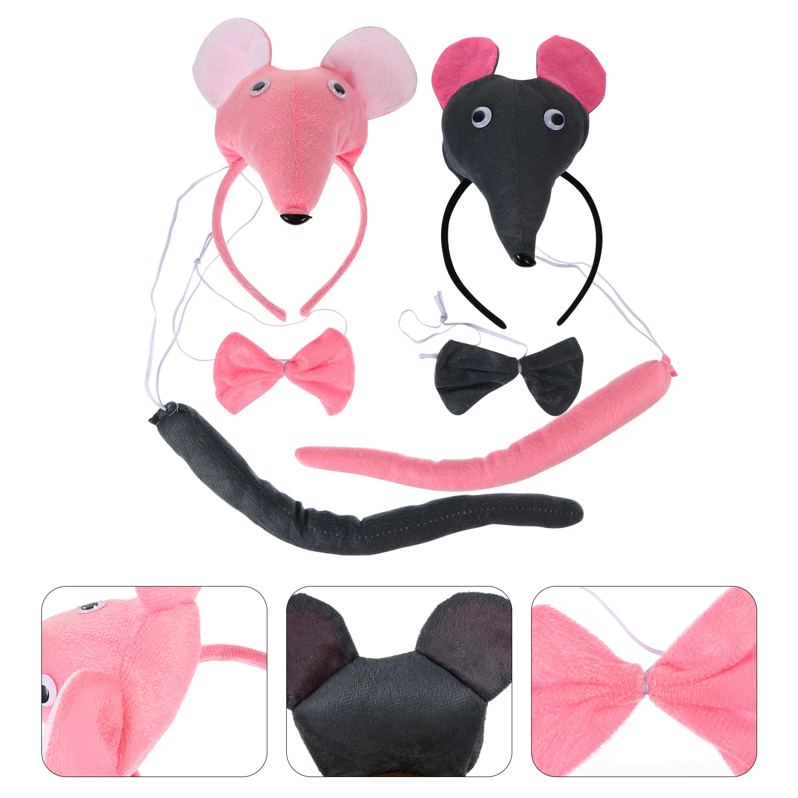 

Headband Costume Cosplay Rat Animal Tail Set Ears Kids Partybirthday Antler Ear Tie Accessory Bow Cartoon Fancy Nose