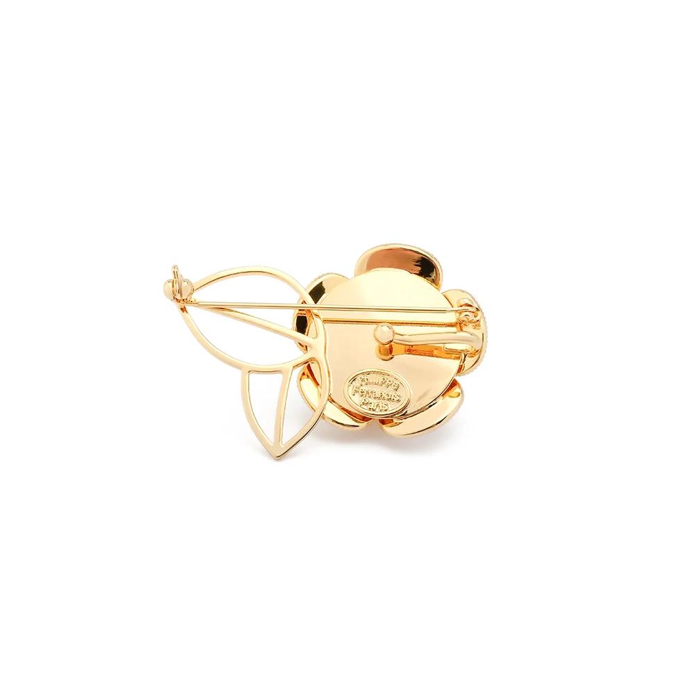 Женская трехмерная брошь в виде камелии с имитацией кошачий глаз