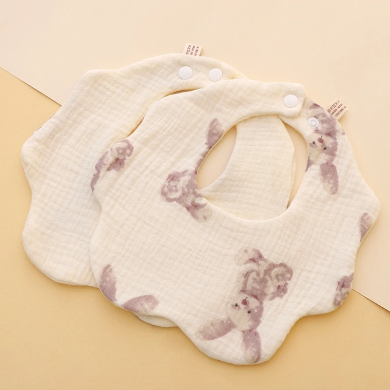 

Newborn Feeding Bib Flower Shape Bibs Neutral Gender Breathable Thick Burp Cloth