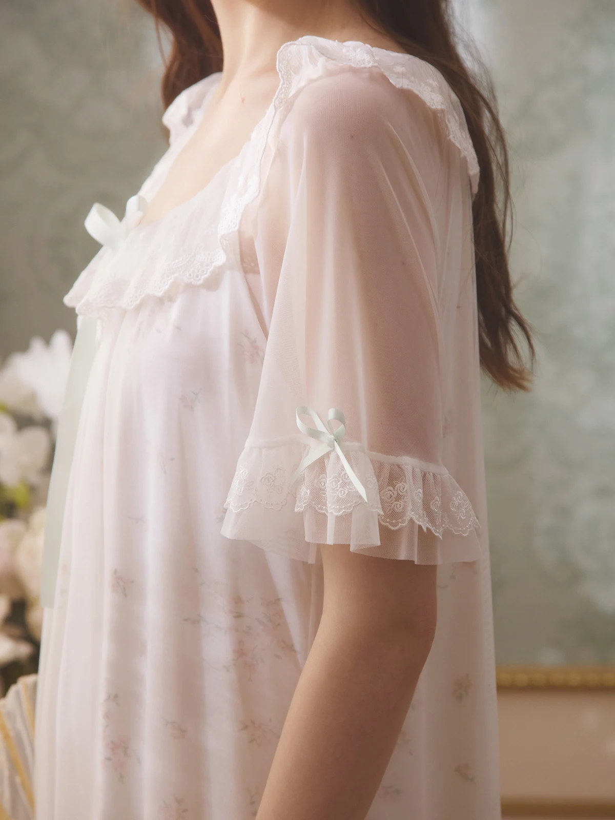 Кружевная ночная рубашка Rosetree женская летняя тонкая пижама сексуальное Pure Desire