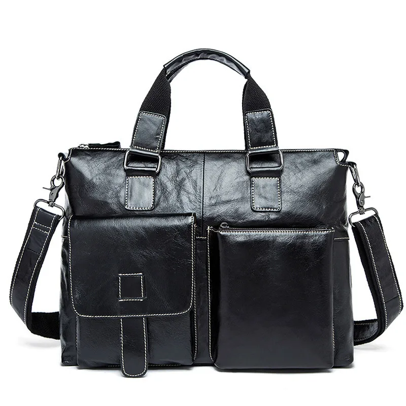 

Genuine Briefcases Men's Male Laptop Bag Briefcase For Bags Messenger 14 Business Men's Lawyer Leather Leather Men Bag
