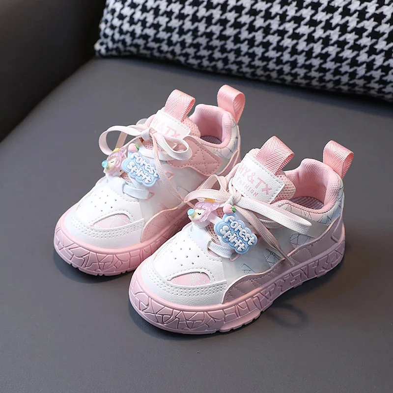 

Children's Sneakers Girls' Fashion PU Soft Soled New Shoes Kids Anti-skid Casual Shoes White Junior Students' Shoes