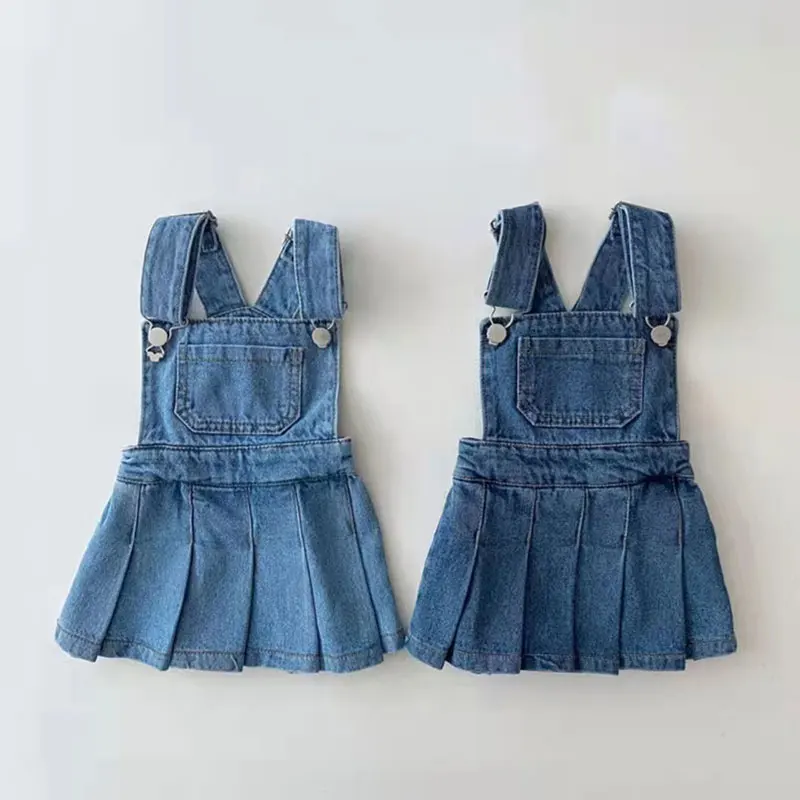 

Dress Sleeveless Knee Length Pullover A-line Solid Regular Cotton New Fashion Simple Sweet Spring Autumn Children Girls