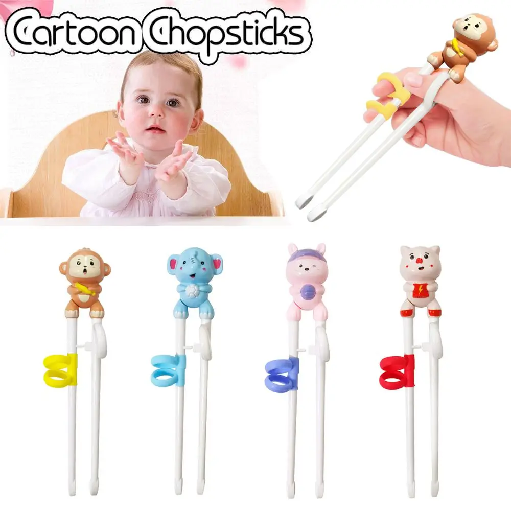 

1 Pair Cartoon Tableware Baby Toughness Learning Chopsticks Training Chopsticks Eating Helper Beginner Chopstick