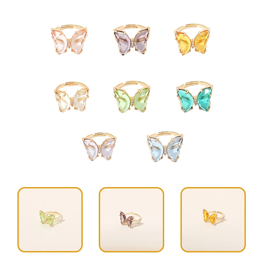 

Ring Rings Finger Knuckle Women Fashion Vintage Stackable Decor Butterflies Stacking Alloy Open Birthday Gift