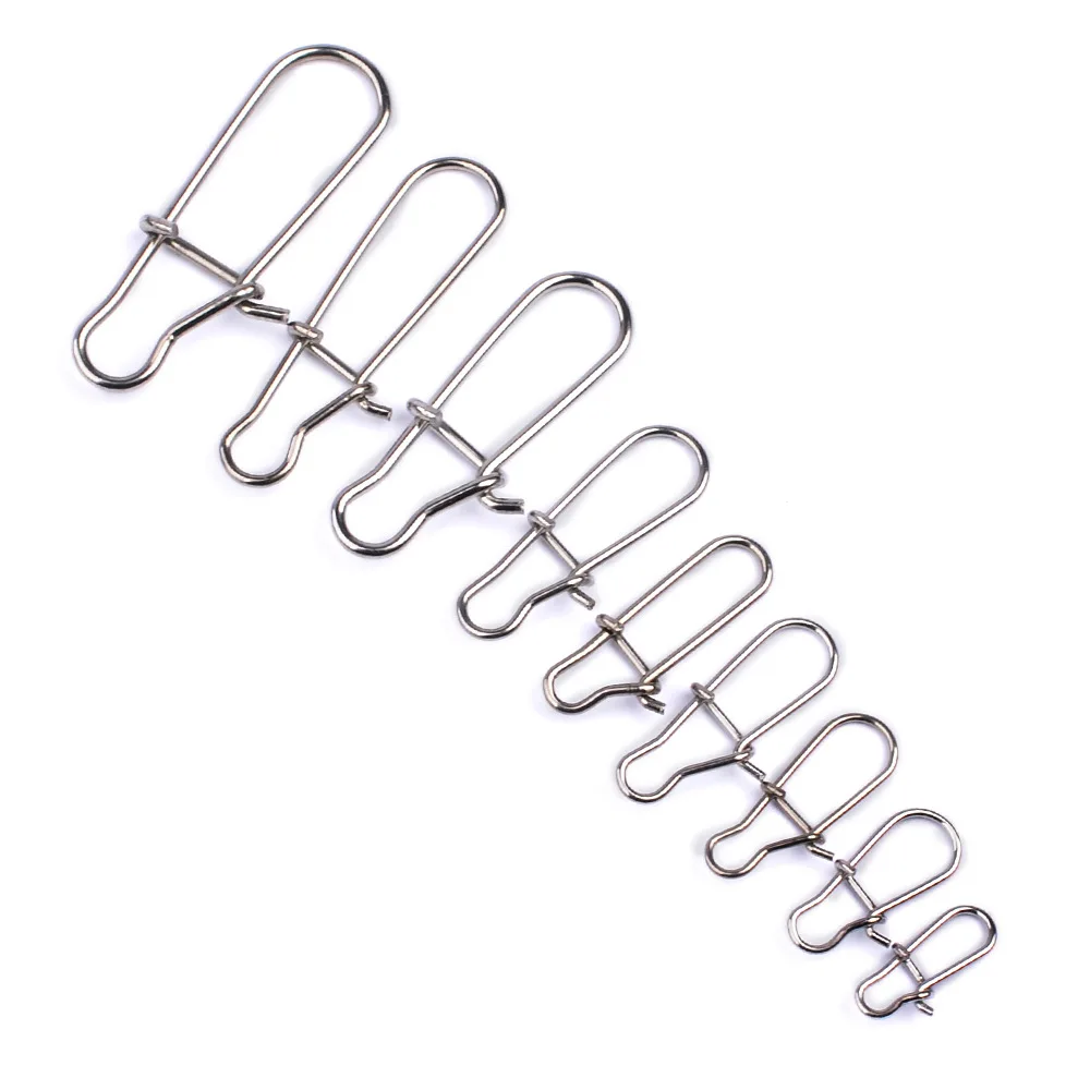 

100pcs 0-8# fishing nice hooked snap Pin 304 Stainless Steel Fishing Barrel Swivel Lure Connector Accessories Pesca