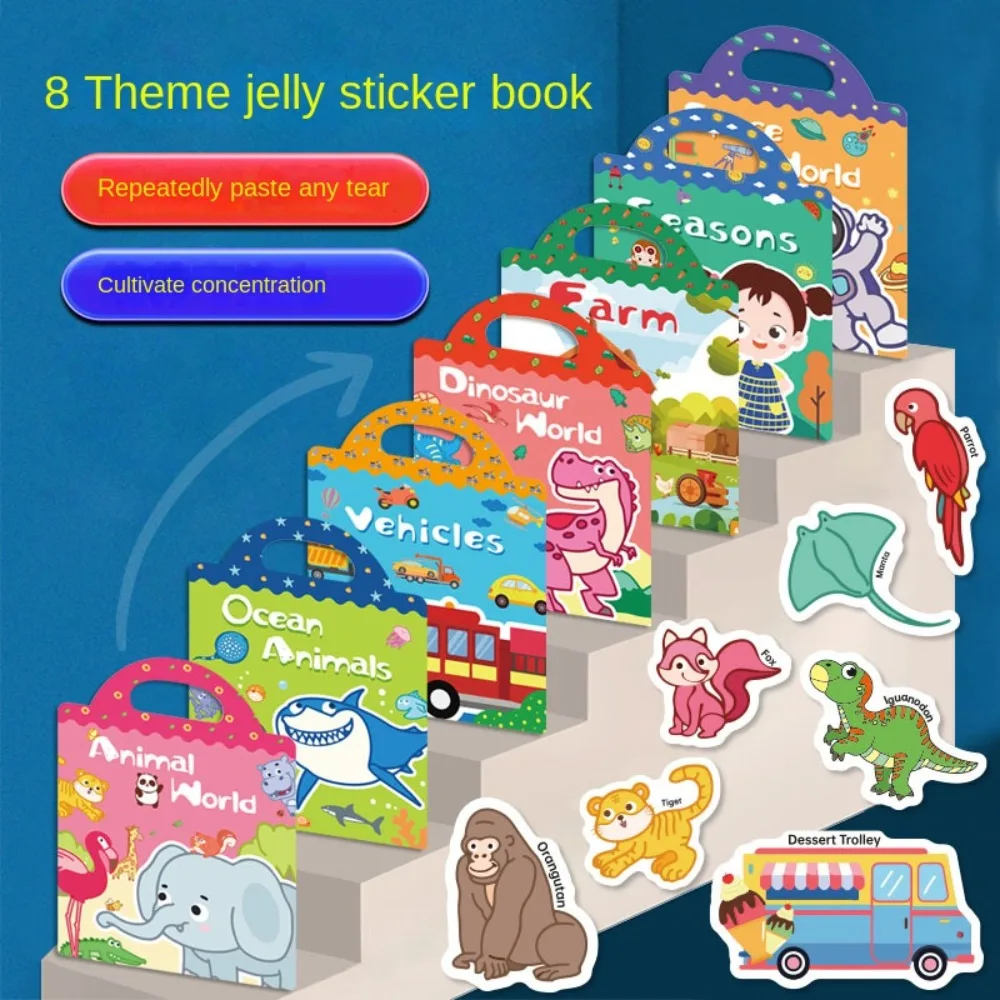 

Stickers Books Children Educational Learning Toys Dinosaur Insect Animal Scene Cognition Puzzle Montessori Toys
