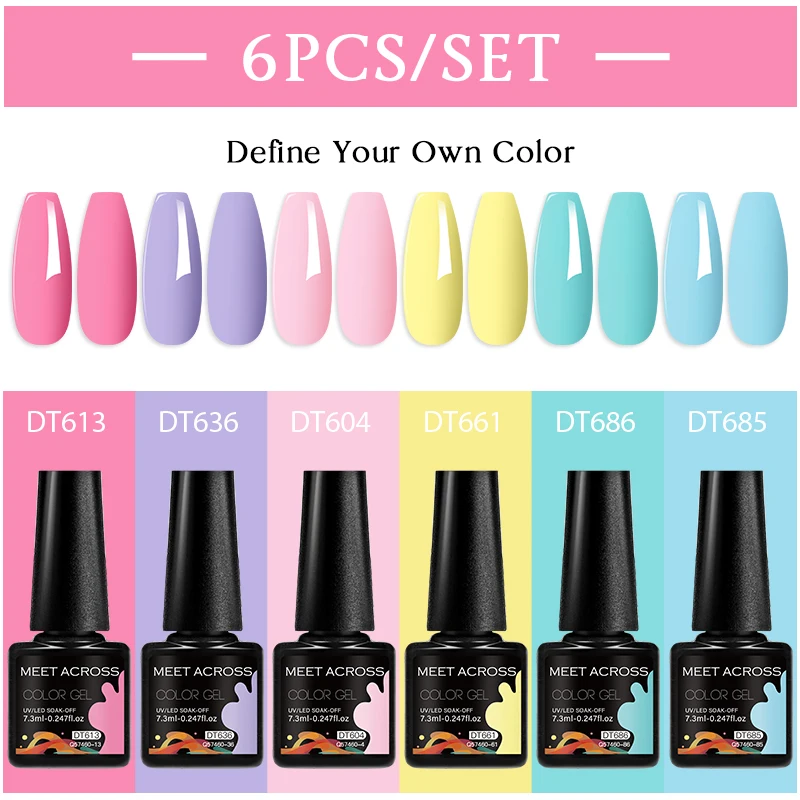 6 шт./набор Гель-лак для ногтей