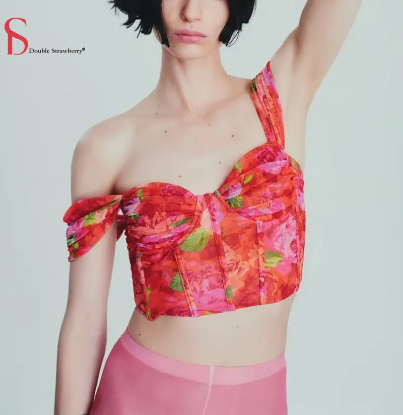 

Летний женский облегающий сексуальный бюстгальтер с фотографией, короткий женский топ