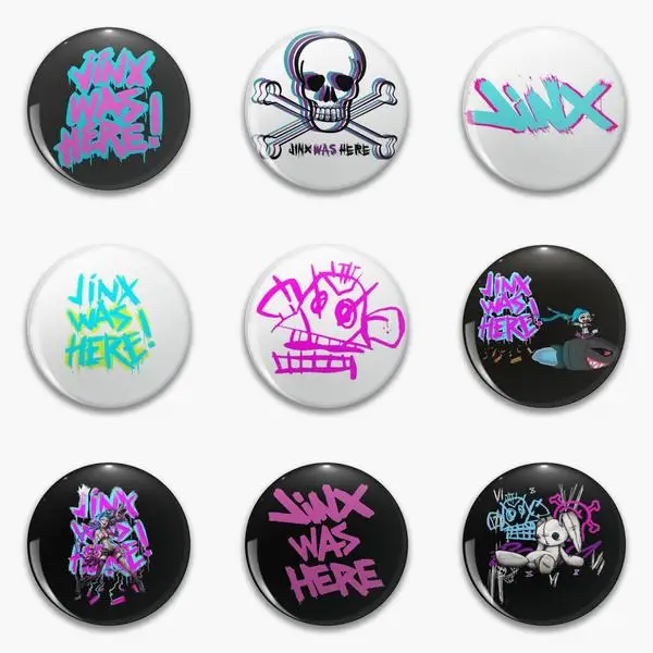

Jinx Was Here Arcane Lol Soft Button Pin Customizable Jewelry Cartoon Fashion Metal Collar Badge Gift Cute Women Lapel Pin Hat