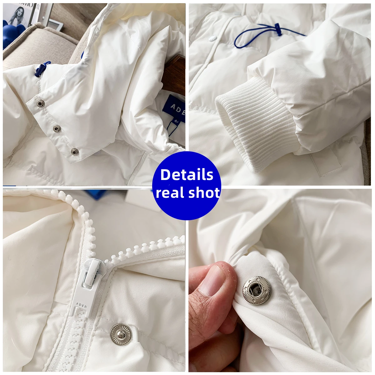 Korean version of high-quality autumn and winter new down jacket men and women couples white duck down loose and warm Outerwear