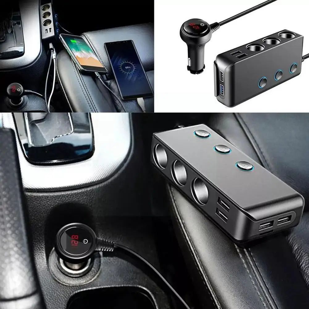 

Quick Charge 3.0 Cigarette Lighter Splitter 4 Usb Ports Charger Universal 3 Power Switch 12v/24v Adapter Socket With Car 3 P2v8